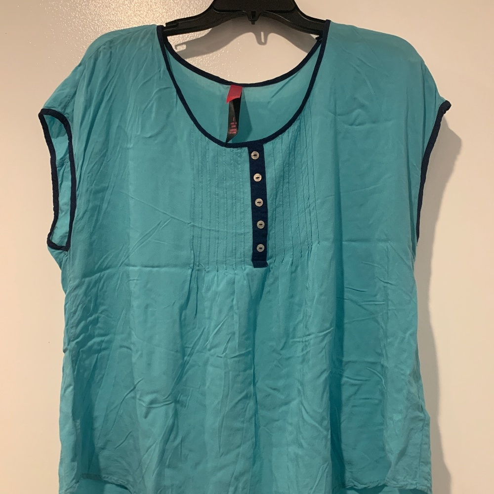 Sleeveless Light Blue Blouse